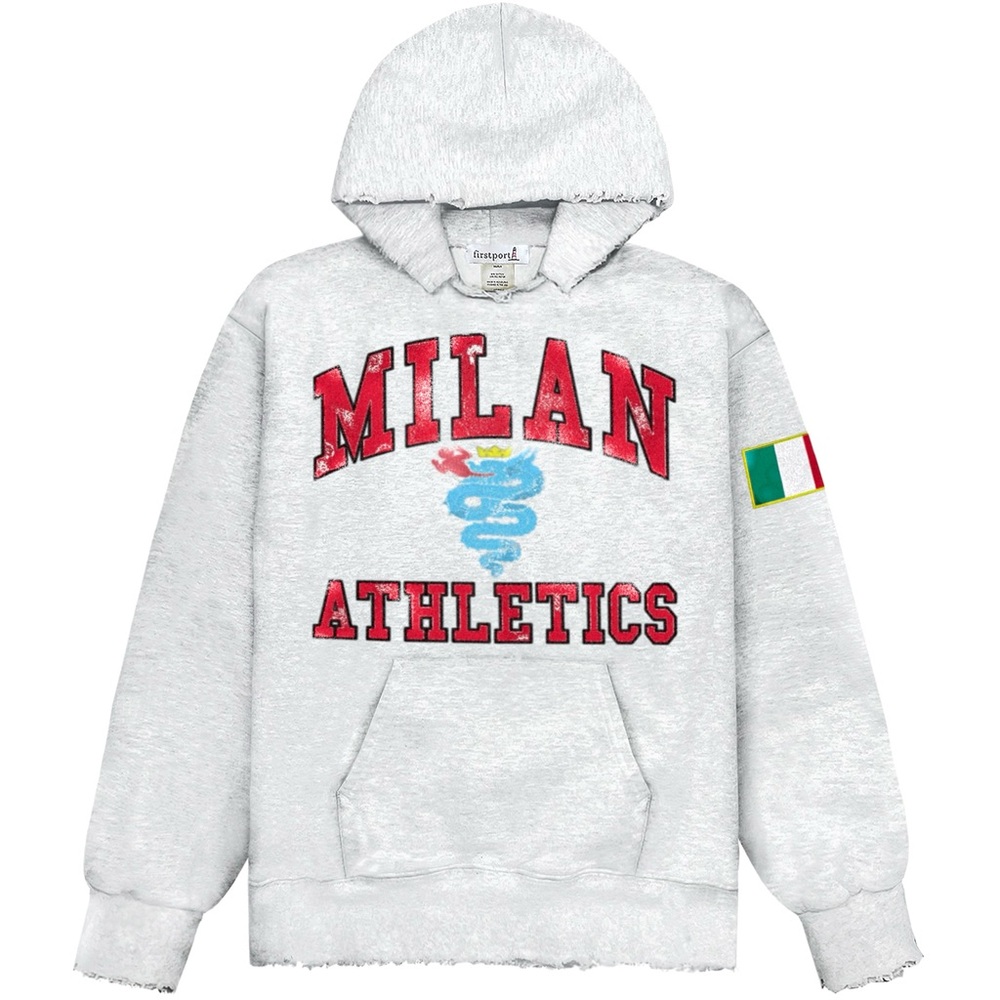 Firstport Milan Athletics Rugged Hoodie Ash Gray NWOT